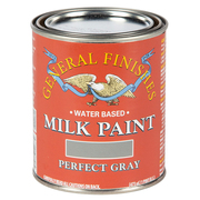 General Finishes Interior/Exterior Paint, Flat, Mineral Base, Perfect Gray, 1 qt QPGY